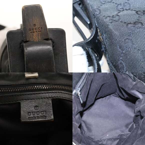 GUCCI GG Canvas Shoulder Bag Black Silver - Picture 11 of 13